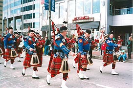 [photo, Bagpipers, St. Patrick's Day Parade, East Pratt St., Baltimore, Maryland]