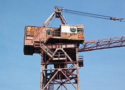 [photo, Bethlehem Steele shipyard crane, Baltimore Museum of Industry, 1415 Key Highway, Baltimore, Maryland]